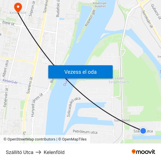 Szállító Utca to Kelenföld map