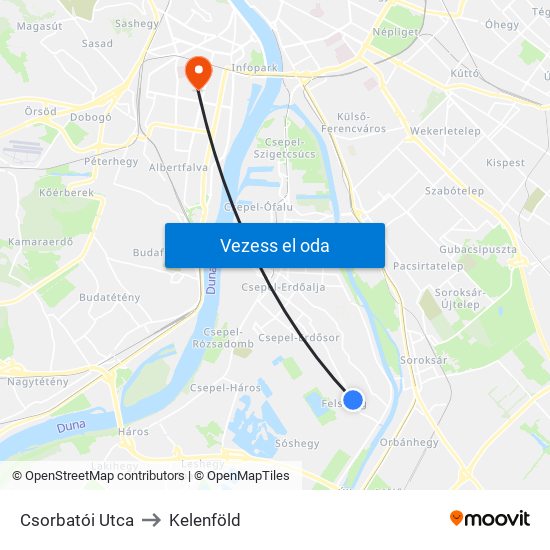 Csorbatói Utca to Kelenföld map