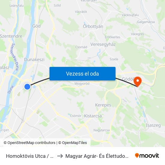 Homoktövis Utca / Megyeri Út to Magyar Agrár- És Élettudományi Egyetem map