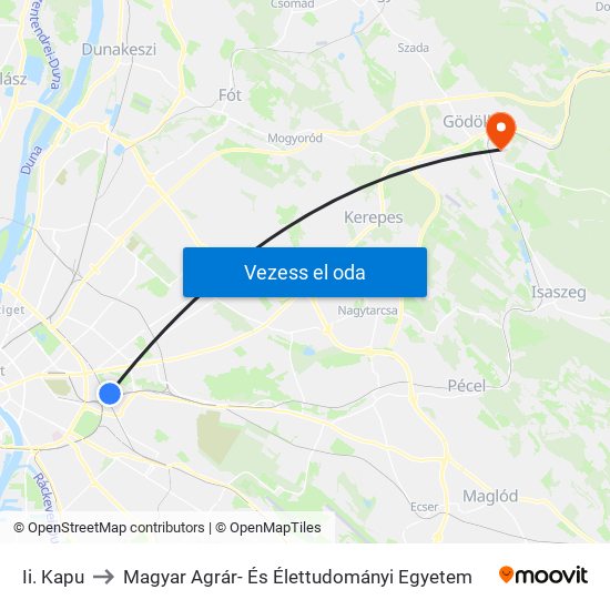 Ii. Kapu to Magyar Agrár- És Élettudományi Egyetem map
