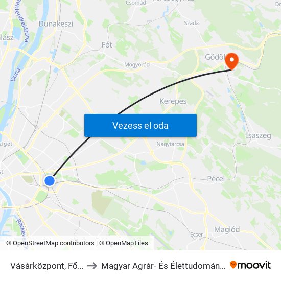 Vásárközpont, Főbejárat to Magyar Agrár- És Élettudományi Egyetem map