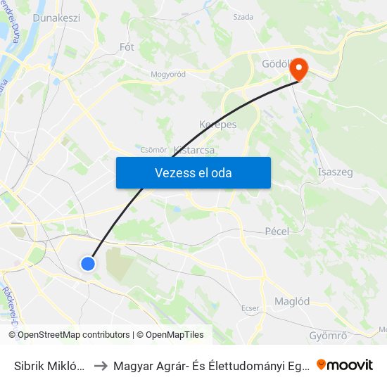 Sibrik Miklós Út to Magyar Agrár- És Élettudományi Egyetem map