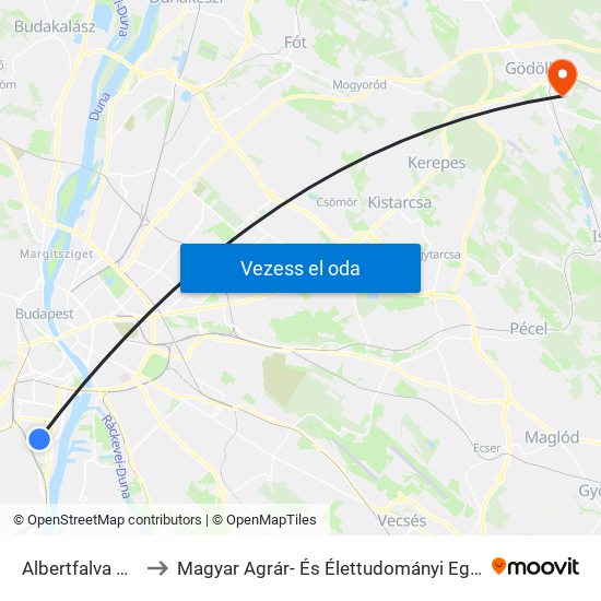 Albertfalva Utca to Magyar Agrár- És Élettudományi Egyetem map
