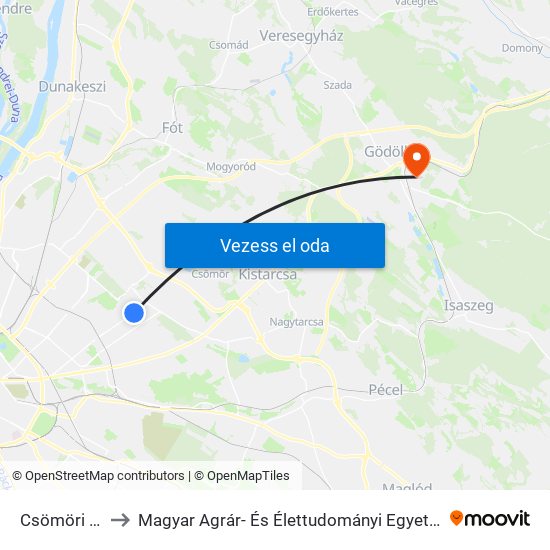 Csömöri Út to Magyar Agrár- És Élettudományi Egyetem map