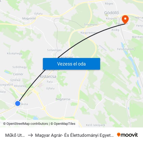 Műkő Utca to Magyar Agrár- És Élettudományi Egyetem map