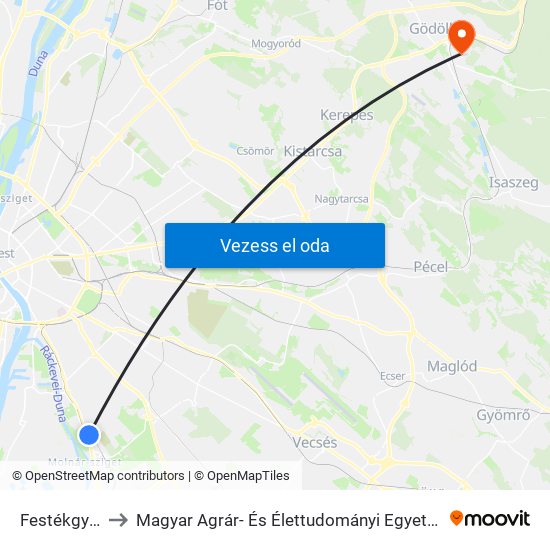 Festékgyár to Magyar Agrár- És Élettudományi Egyetem map