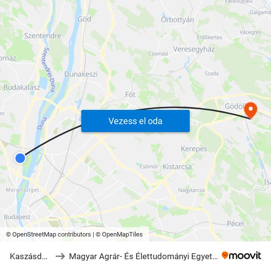 Kaszásdűlő to Magyar Agrár- És Élettudományi Egyetem map