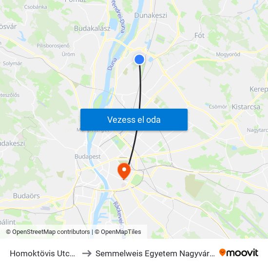 Homoktövis Utca / Megyeri Út to Semmelweis Egyetem Nagyvárad Téri Elméleti Tömb map