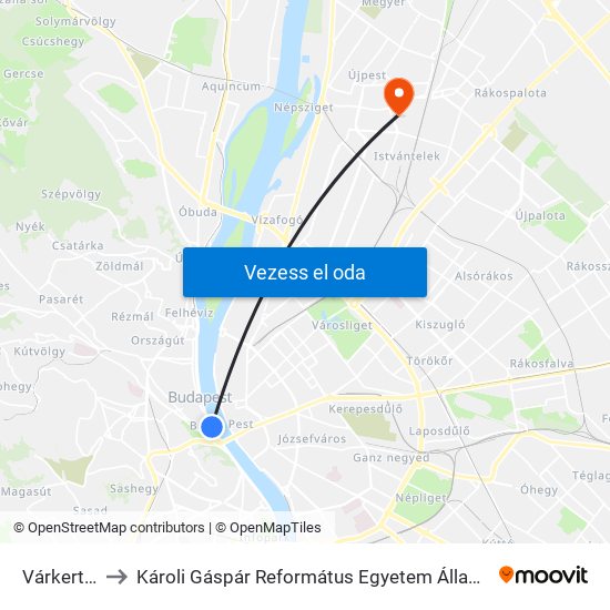 Várkert Bazár to Károli Gáspár Református Egyetem Állam- És Jogtudományi Kar map