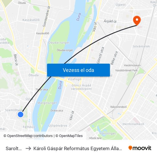 Sarolta Utca to Károli Gáspár Református Egyetem Állam- És Jogtudományi Kar map