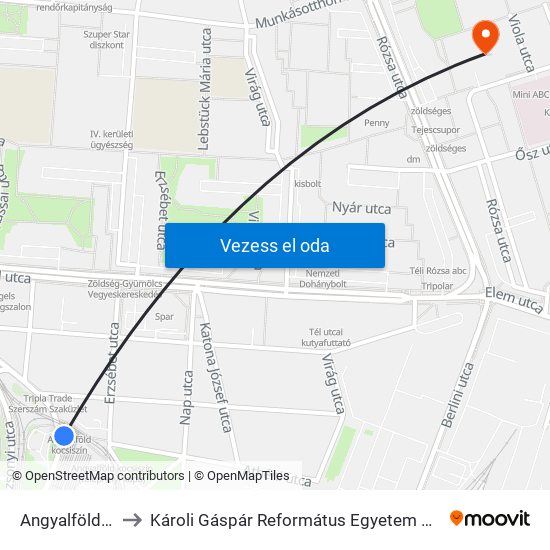 Angyalföld Kocsiszín to Károli Gáspár Református Egyetem Állam- És Jogtudományi Kar map