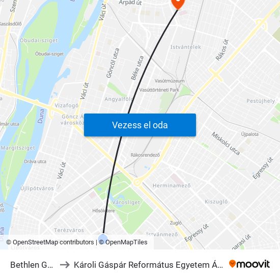 Bethlen Gábor Utca to Károli Gáspár Református Egyetem Állam- És Jogtudományi Kar map