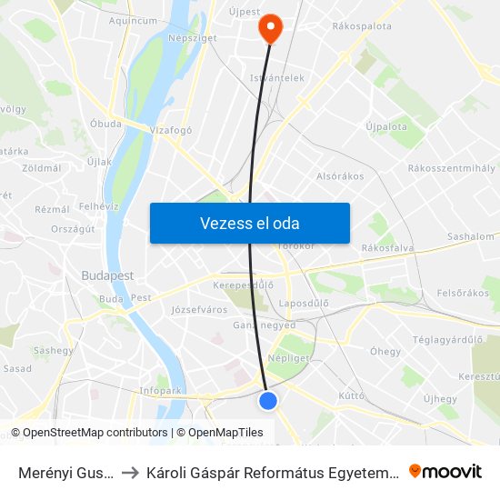 Merényi Gusztáv Kórház to Károli Gáspár Református Egyetem Állam- És Jogtudományi Kar map