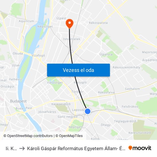 Ii. Kapu to Károli Gáspár Református Egyetem Állam- És Jogtudományi Kar map