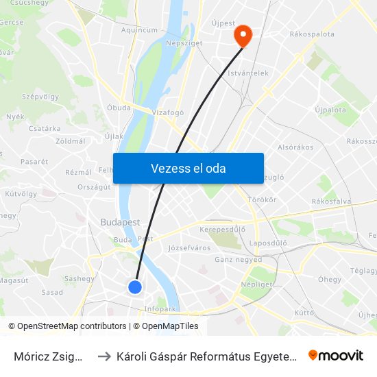 Móricz Zsigmond Körtér M to Károli Gáspár Református Egyetem Állam- És Jogtudományi Kar map