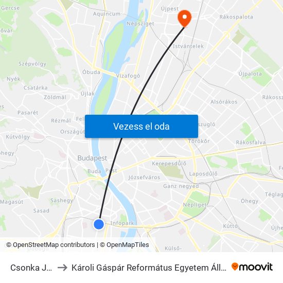 Csonka János Tér to Károli Gáspár Református Egyetem Állam- És Jogtudományi Kar map