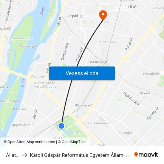 Állatkert to Károli Gáspár Református Egyetem Állam- És Jogtudományi Kar map