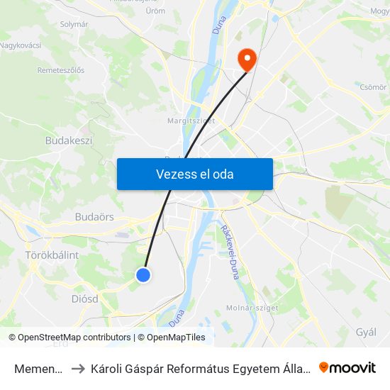 Memento Park to Károli Gáspár Református Egyetem Állam- És Jogtudományi Kar map