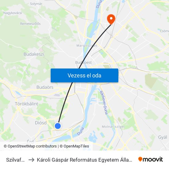 Szilvafa Utca to Károli Gáspár Református Egyetem Állam- És Jogtudományi Kar map