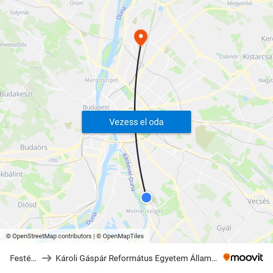 Festékgyár to Károli Gáspár Református Egyetem Állam- És Jogtudományi Kar map