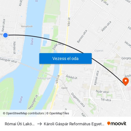 Római Úti Lakótelep, Varsa Utca to Károli Gáspár Református Egyetem Állam- És Jogtudományi Kar map