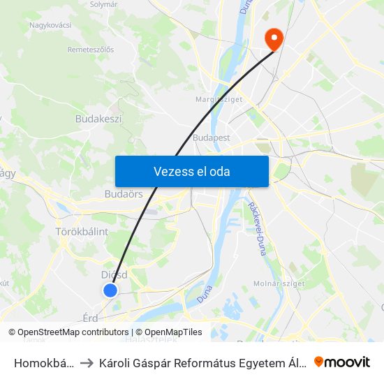 Homokbánya Utca to Károli Gáspár Református Egyetem Állam- És Jogtudományi Kar map