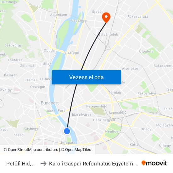 Petőfi Híd, Budai Hídfő to Károli Gáspár Református Egyetem Állam- És Jogtudományi Kar map