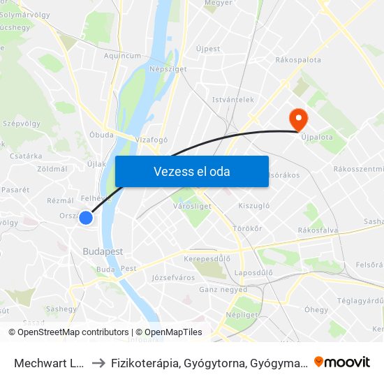 Mechwart Liget to Fizikoterápia, Gyógytorna, Gyógymasszázs map