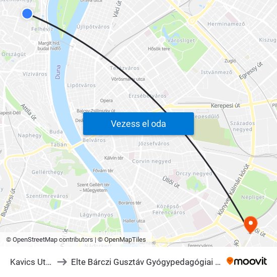 Kavics Utca to Elte Bárczi Gusztáv Gyógypedagógiai Kar map