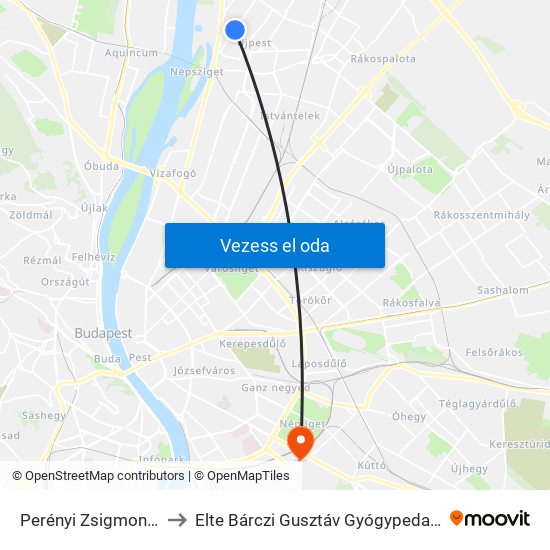 Perényi Zsigmond Utca to Elte Bárczi Gusztáv Gyógypedagógiai Kar map