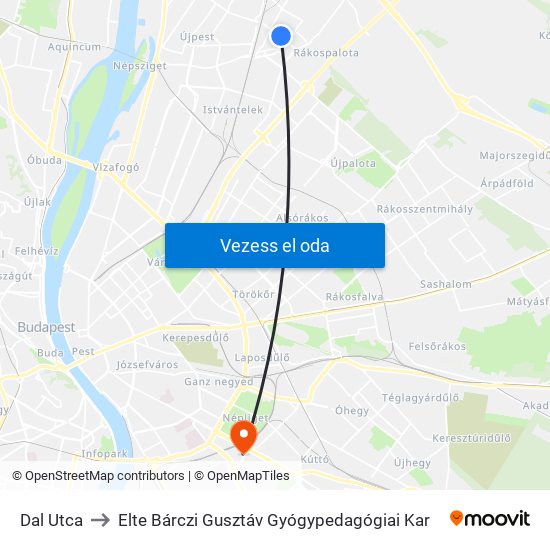 Dal Utca to Elte Bárczi Gusztáv Gyógypedagógiai Kar map