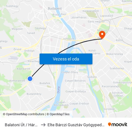 Balatoni Út / Háros Utca to Elte Bárczi Gusztáv Gyógypedagógiai Kar map