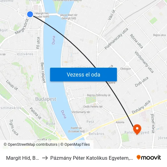 Margit Híd, Budai Hídfő H to Pázmány Péter Katolikus Egyetem, Jog- És Államtudományi Kar map