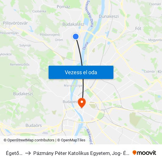 Égető Utca to Pázmány Péter Katolikus Egyetem, Jog- És Államtudományi Kar map