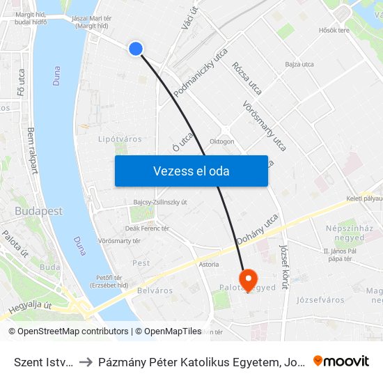 Szent István Körút to Pázmány Péter Katolikus Egyetem, Jog- És Államtudományi Kar map