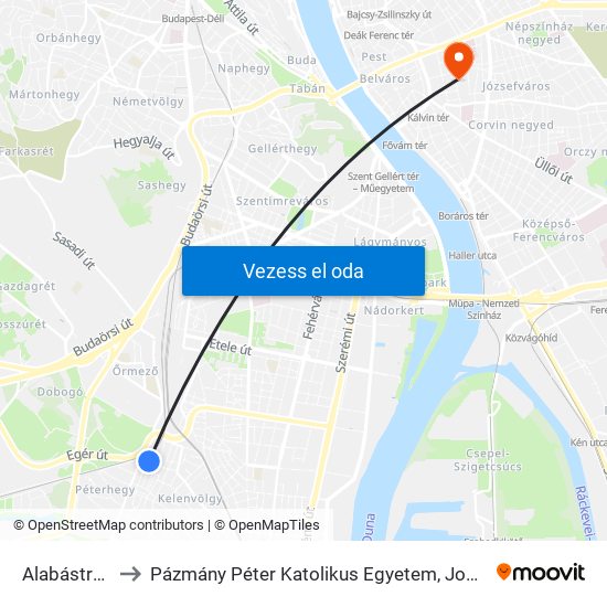 Alabástrom Utca to Pázmány Péter Katolikus Egyetem, Jog- És Államtudományi Kar map