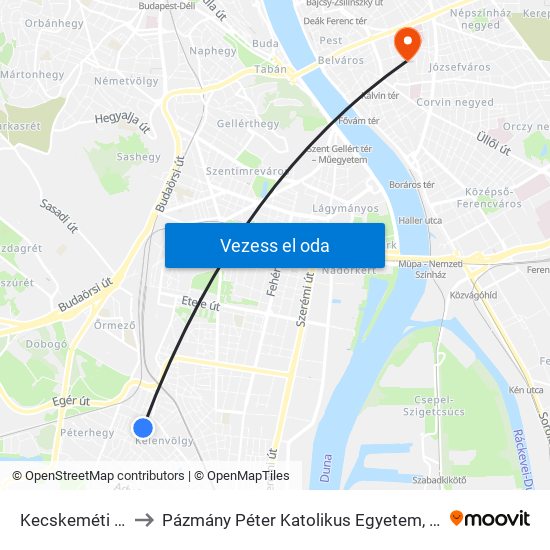 Kecskeméti József Utca to Pázmány Péter Katolikus Egyetem, Jog- És Államtudományi Kar map