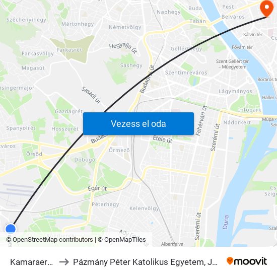 Kamaraerdei Út 11. to Pázmány Péter Katolikus Egyetem, Jog- És Államtudományi Kar map