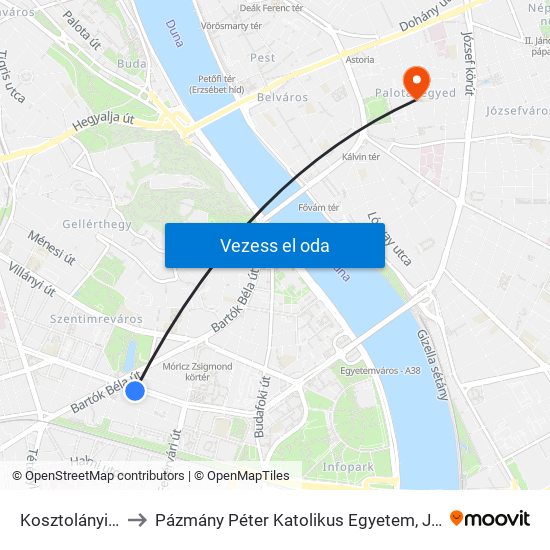 Kosztolányi Dezső Tér to Pázmány Péter Katolikus Egyetem, Jog- És Államtudományi Kar map