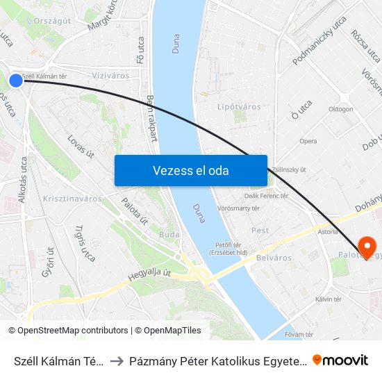 Széll Kálmán Tér M (Csaba Utca) to Pázmány Péter Katolikus Egyetem, Jog- És Államtudományi Kar map