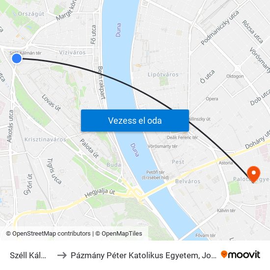 Széll Kálmán Tér M to Pázmány Péter Katolikus Egyetem, Jog- És Államtudományi Kar map