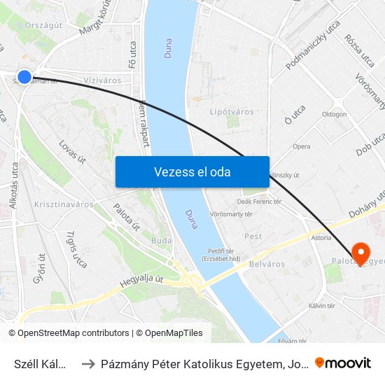 Széll Kálmán Tér M to Pázmány Péter Katolikus Egyetem, Jog- És Államtudományi Kar map