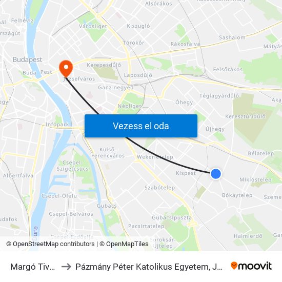 Margó Tivadar Utca to Pázmány Péter Katolikus Egyetem, Jog- És Államtudományi Kar map