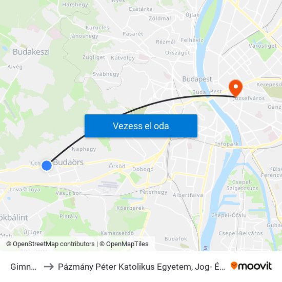 Gimnázium to Pázmány Péter Katolikus Egyetem, Jog- És Államtudományi Kar map