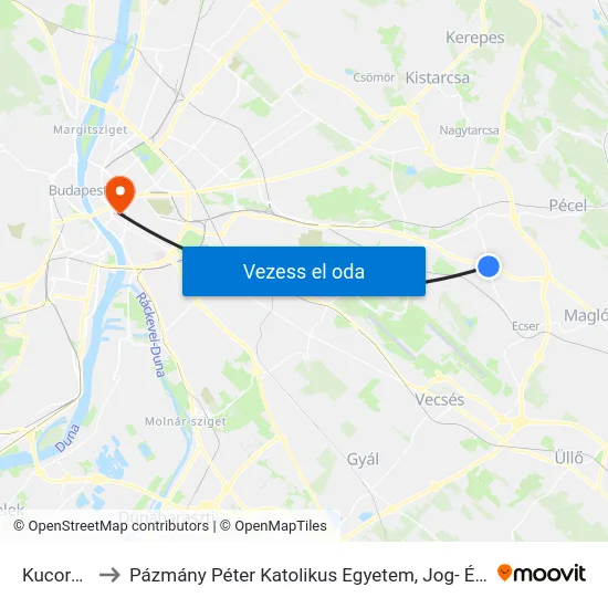 Kucorgó Tér to Pázmány Péter Katolikus Egyetem, Jog- És Államtudományi Kar map