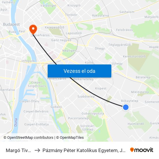 Margó Tivadar Utca to Pázmány Péter Katolikus Egyetem, Jog- És Államtudományi Kar map