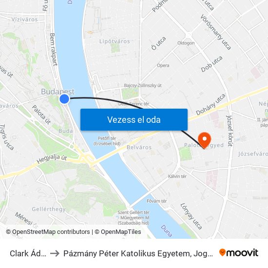 Clark Ádám Tér to Pázmány Péter Katolikus Egyetem, Jog- És Államtudományi Kar map