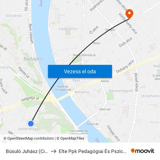 Búsuló Juhász (Citadella) to Elte Ppk Pedagógiai És Pszichológiai Kar map