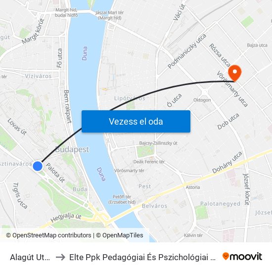 Alagút Utca to Elte Ppk Pedagógiai És Pszichológiai Kar map