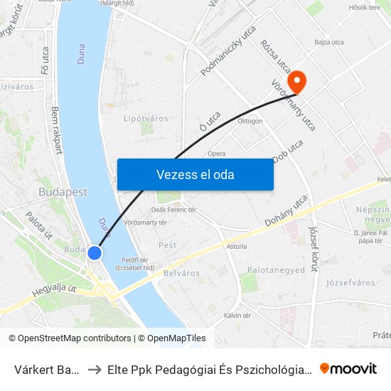 Várkert Bazár to Elte Ppk Pedagógiai És Pszichológiai Kar map